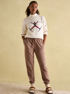 Online Joules Abigail High Neck Intarsia Ski Jumper Cream