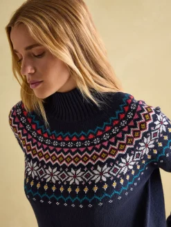 Discount Joules Alba Fair Isle Jumper Navy