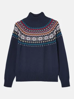 Discount Joules Alba Fair Isle Jumper Navy