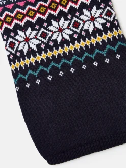 Outlet Joules Alba Knitted Fair Isle Dog Jumper Navy