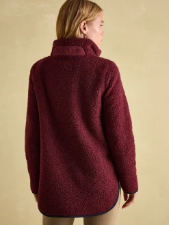 Outlet Joules Aldeburgh Quarter Zip Fleece Burgundy