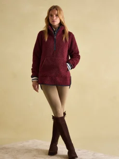 Outlet Joules Aldeburgh Quarter Zip Fleece Burgundy