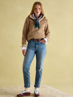 Joules Aldeburgh Tan Brown Quarter Zip Fleece TanBrown