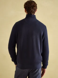 Outlet Joules Alistair Quarter Zip Cotton Sweatshirt Navy