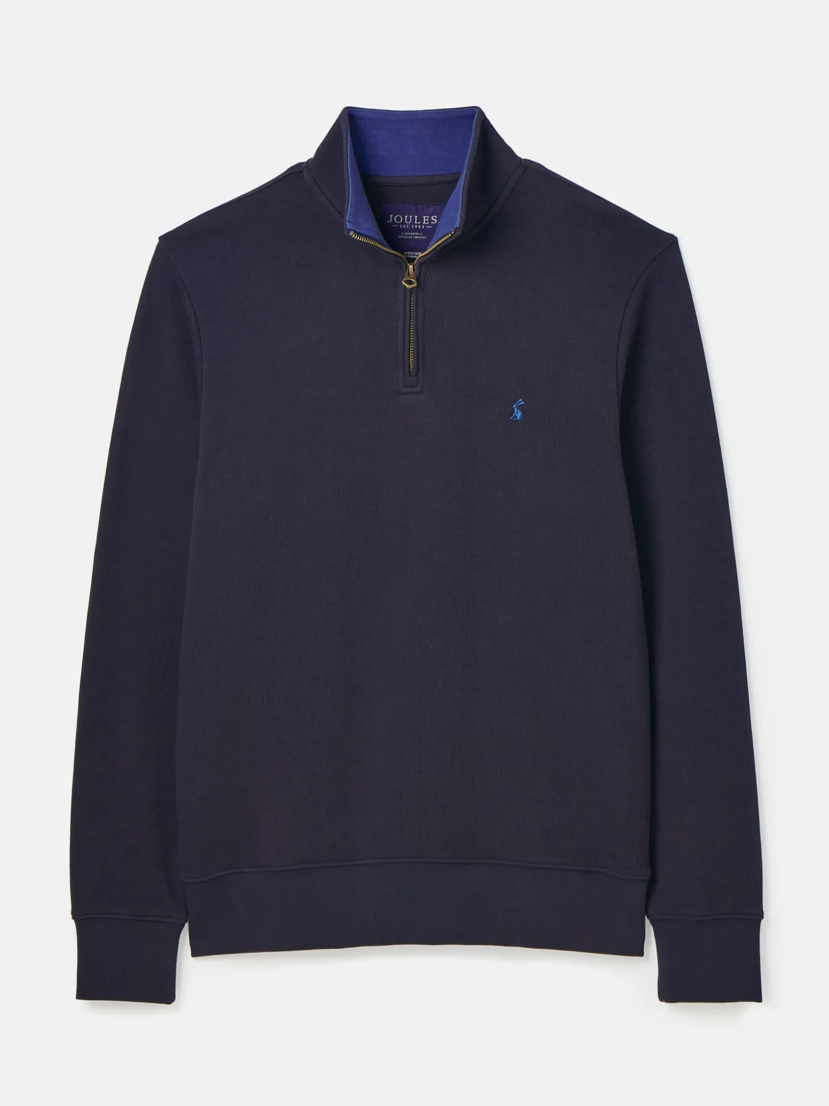 Outlet Joules Alistair Quarter Zip Cotton Sweatshirt Navy