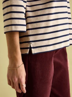 Joules Amelia Top with 3/4 Length Sleeves Oat