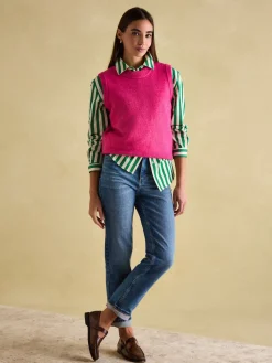 Best Joules Amilla Green & Cream Stripe Shirt Green&Cream