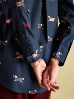 Discount Joules Amilla Navy Blue Cotton Shirt NavyBlue