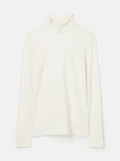 New Joules Amy Long Sleeve High Neck Jersey Top Cream