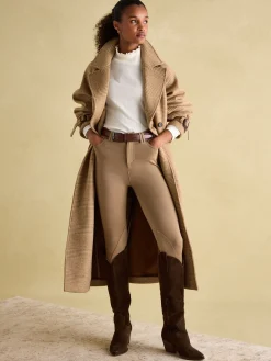 Joules Amy Ribbed Long Sleeve High Neck Jersey Top Cream