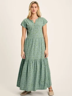 Online Joules Ariana Jersey Tiered Dress Green