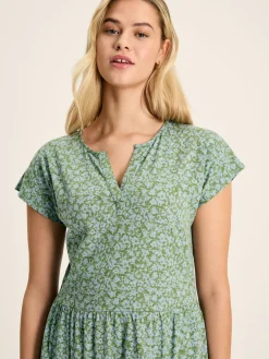 Online Joules Ariana Jersey Tiered Dress Green