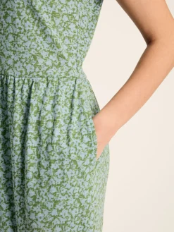 Online Joules Ariana Jersey Tiered Dress Green
