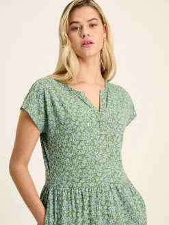 Online Joules Ariana Jersey Tiered Dress Green