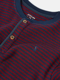 Online Joules Arthur Berry Red & Navy Stripe Henley Top BerryRed&NavyStripe