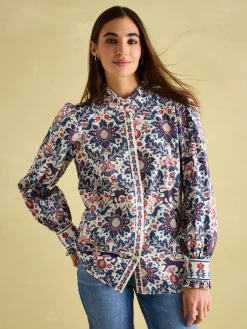 Discount Joules Auretta Frill Neck Blouse Multi