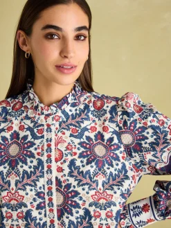 Discount Joules Auretta Frill Neck Blouse Multi