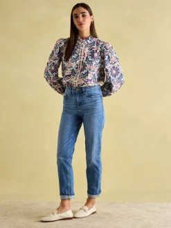 Discount Joules Auretta Frill Neck Blouse Multi