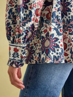 Discount Joules Auretta Frill Neck Blouse Multi