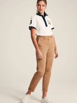 Outlet Joules Beaufort Short Sleeve Cotton Polo Shirt Cream