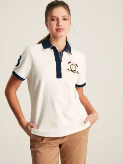 Outlet Joules Beaufort Short Sleeve Cotton Polo Shirt Cream