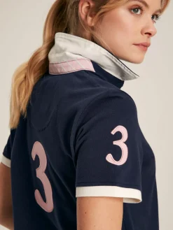 Outlet Joules Beaufort Navy Blue Short Sleeve Cotton Polo Shirt NavyBlue