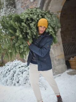 Hot Joules Beckett Waterproof Field Coat With Packable Hood Navy