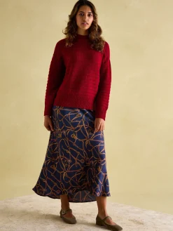 Discount Joules Bernie Crew Neck Textu Jumper Contains Merino Wool Red