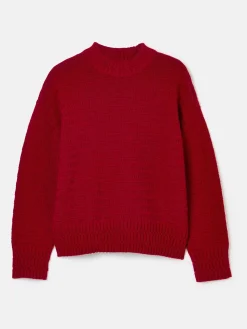 Discount Joules Bernie Crew Neck Textu Jumper Contains Merino Wool Red