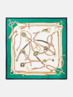 Online Joules Bloomfield Silk Square Scarf Cream