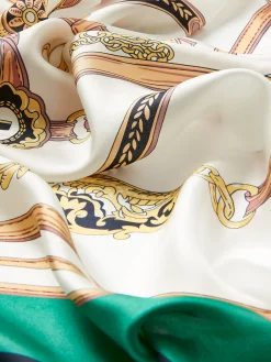 Online Joules Bloomfield Silk Square Scarf Cream