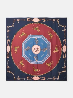 Online Joules Bloomfield Silk Square Scarf Navy