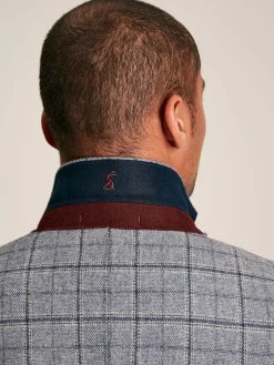 Sale Joules Check Slim Fit Suit Blazer Blue