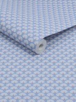 Discount Joules Peacock Geo 10M Wallpaper Blue