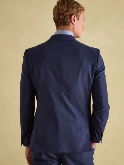 Hot Joules Slim Fit Flannel Suit Jacket Blue