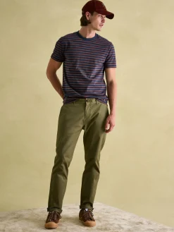 Sale Joules Boathouse Brown & Navy Jersey Crew Neck T-Shirt Brown&Navy