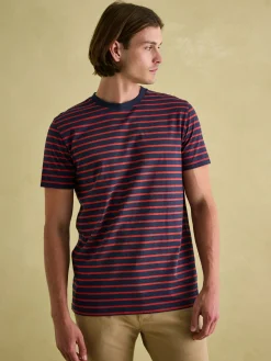 Joules Boathouse Jersey Crew Neck T-Shirt Orange/Navy