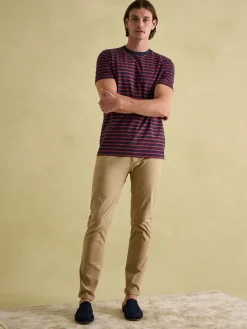 Joules Boathouse Jersey Crew Neck T-Shirt Orange/Navy