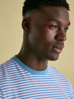 Online Joules Boathouse Pink Stripe Jersey Crew Neck T-Shirt PinkStripe