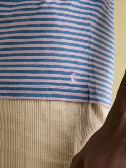 Online Joules Boathouse Pink Stripe Jersey Crew Neck T-Shirt PinkStripe