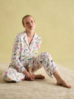 Discount Joules Bonnie Satin Pyjama Set Cream