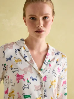 Discount Joules Bonnie Satin Pyjama Set Cream