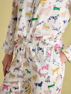 Discount Joules Bonnie Satin Pyjama Set Cream