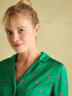 Best Joules Bonnie Satin Pyjama Set Green