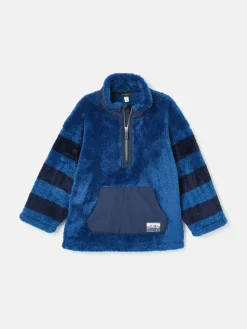 Outlet Joules Boys' Always Cosy Half Zip Borg Fleece Blue
