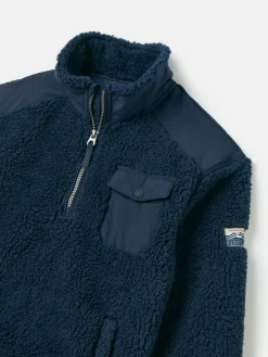 Sale Joules Boys' Billy Navy Blue Half Zip Borg Fleece NavyBlue