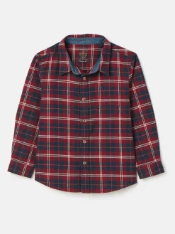 Joules Boys' Buchanan Checked Shirt Red