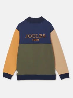 Best Joules Boys' Elliot Colourblock Quarter Zip Sweatshirt Multi