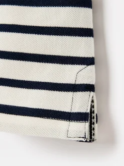 Sale Joules Boys' Filbert Navy Blue Striped Pique Cotton Polo Shirt NavyBlue
