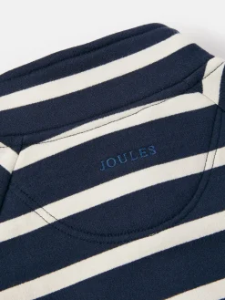 Online Joules Boys' Finn Navy & White Striped Quarter Zip Sweatshirt Navy&White